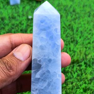 Torre de Cristal de Calcita Azul Natural Chakralume, Pulida a Mano, Piedra Preciosa Curativa para Meditación, Reiki, Decoración Energética de Chakras - Product Image 3