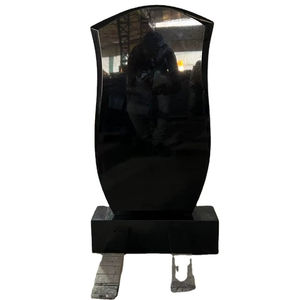 Lápida de Granito Negro Absoluto Moderno de Primera Calidad, Monumentos Duraderos de Piedra Natural para Cementerios Conmemorativos - Product Image 1