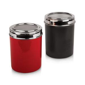 Contenants de stockage alimentaire en métal, forme cylindrique, couvercles, compatibles lave-vaisselle, design moderne pour la conservation de la fraîcheur des pommes de terre, de l'ail et des oignons - Product Image 5