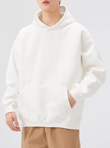 <b>Pullover</b> <b>Men</b> Hoodie Solid Plain Custom Hooded Sweatshirt Heavyweight Fleece Hoodie Kangaroo Pocket 100% Cotton Blend Relaxed Fit - Product Image 5