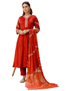 Ensembles de Kurta brodés pour femmes indiennes et pakistanaises avec travail de sequins, costumes pour femmes, robe Salwar Kameez pour adultes, qualité excellente - Product Image 2