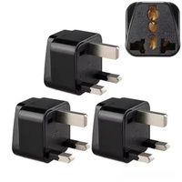 Adaptor Perjalanan Portabel UK dengan Input Multi-Lubang, Casing Tahan Api ABS & PC, Steker Universal untuk Hong Kong, Malaysia, Singapura