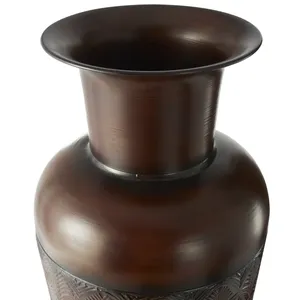 High End Artistic Decorative Iron Flower <b>Vase</b> Coastal Design Eco-Friendly Tabletop Christmas Designer Collection Worldwide - Product Image 3