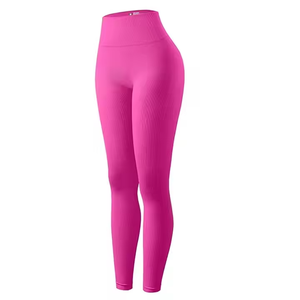 Leggings de Yoga de Cintura Alta para Mujer, Sin Costuras, Transpirables, Antibacterianos, de Spandex/Poliéster, Ajuste Personalizado, Cintura Elástica - Product Image 3