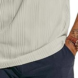 Polo Guayabera bleu saphir, style cubain, en coton, pour homme, prix fabricant, envoyé par Dress Sports - Product Image 4