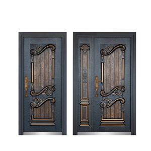 Porte blindée en acier de qualité militaire, porte de sécurité blindée abordable, antirouille et anti-effraction pour la maison africaine - Product Image 2