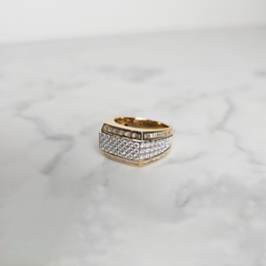 Anillo de Sello para Hombre con Diamantes Redondos Brillantes y de Corte Baguette en Oro de 14K Chapado para Boda o Compromiso - Product Image 2