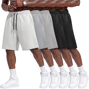Shorts pour hommes en coton molletonné, décontractés, confortables, avec cordon de serrage, doux, pour la gym, le sport et le quotidien. - Product Image 5