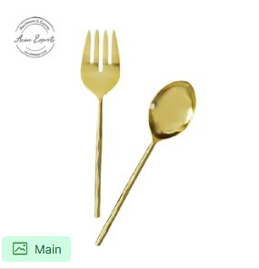 Premium Gold <b>Spoon</b> Fork Set Geometric Handle Flatware Modern Dining Utensils Elegant <b>Table</b> Decor Kitchenware Design - Product Image 5
