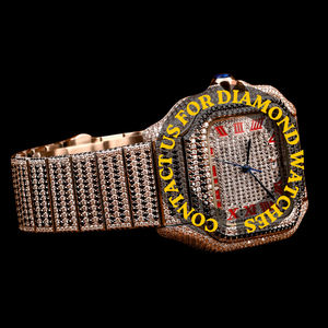 Reloj de Lujo con Esfera Cuadrada Blanca y Negra, Números Romanos, Movimiento de Cuarzo, Colección Hip Hop para Fiestas - Product Image 2