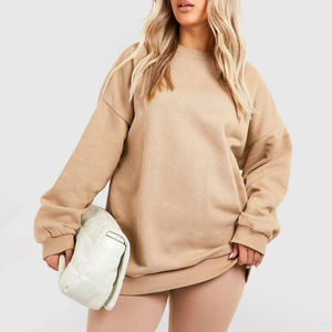 Nuevo diseño, sudaderas de algodón grueso con impresión personalizada para mujer, sudadera extragrande de buena calidad para mujer con MOQ bajo - Product Image 4