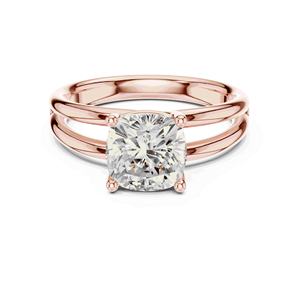 2ct Cushion Cut Lab Grown Diamond Solitaire Engagement <b>Ring</b> Four Prong <b>Split</b> Shank 14K 18K Solid Gold Bridal Jewelry - Product Image 4