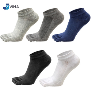 Chaussettes d'été ODM à cinq doigts, coupe basse, en maille respirante, talon renforcé, bande antidérapante, en coton, antibactériennes, absorbant la transpiration, écologiques - Product Image 2