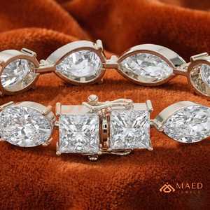925 Silver Mixed Shape Moissanite Tennis Bracelet Pear Princess Emerald Cut Women Fashion Jewelry Luxury <b>Gift</b> - Product Image 4