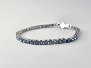 Proveedor de Pulseras de Tenis de Plata 925 con Moissanita Azul OEM ODM, Joyería de Boutique Hecha a Mano, Personalizada, Moderna y de Estilo Hip Hop, Venta al por Mayor - Product Image 1