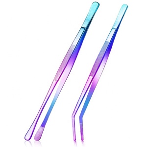 แหนบทำอาหารเกรย์ร็อคส์ ได้รับการรับรองมาตรฐาน CE  แบบโค้ง สีรุ้ง ทำจากสแตนเลส 2 ชิ้น ขนาด 12 นิ้ว เป็นมิตรกับสิ่งแวดล้อม - Product Image 1