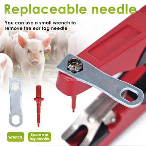 1 Pince à étiquettes auriculaires et 5 épingles, Dispositif de contrôle des animaux, Pince à épingles auriculaires en métal vert, Outil d'identification pour porcs, vaches, moutons, lapins - Product Image 5