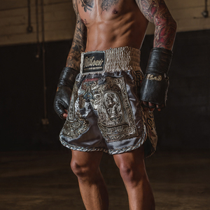 Pantalones Cortos de Muay Thai 100% Poliéster Satinado para Hombre, Ropa de Entrenamiento de Boxeo, MMA, Artes Marciales - Product Image 3