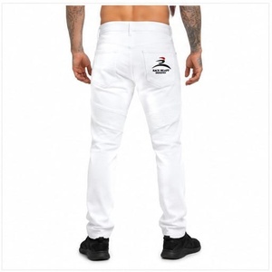 OEM/ODM Custom Made Relaxed Fit Hip Hop <b>Embroidered</b> Solid Streetwear Side Cargo Pockets Breathable Men's Denim <b>Jeans</b> Straight - Product Image 3