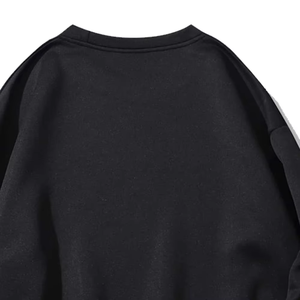 Unisex <b>Black</b> Crew Neck Sweatshirt With <b>Heart</b> Pattern Printed Oversized Pullover Casual Knitted Autumn Wear - Product Image 3
