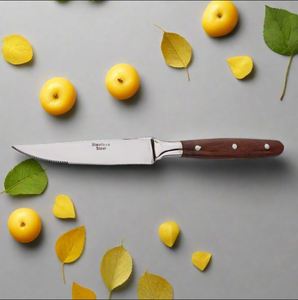 Juego de Cuchillos de Acero Inoxidable de 3 Piezas, Modernos, Ambidiestros y Ecológicos, con Mango de Madera, Borde Dentado, Hoja Pulida, Duraderos, de Primera Calidad, Reino Unido - Product Image 5