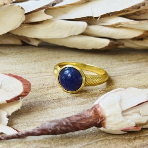 Latest High Demand Boho <b>Lapis</b> <b>Lazuli</b> <b>Ring</b> Women’s Brass Jewelry 18k Gold Plated Bohemian Classic <b>Ring</b> Simple Band Wholesale <b>Ring</b> - Product Image 5