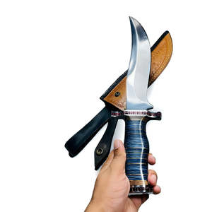Stainless Steel Hunting Knife <b>Clip</b> Point Straight Blade 0.5mm Thick Leather Handle Camping Industrial Grade Outdoor Survival - Product Image 2