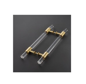 Poignée de meuble élégante en acrylique de qualité supérieure pour armoire de cuisine, accessoires de mobilier en laiton doré et acrylique - Product Image 3