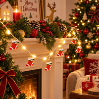 Guirlandes lumineuses LED en forme de chaussette de Noël, guirlandes féériques en fil de cuivre blanc chaud pour la décoration intérieure des fêtes, des arbres de Noël et des fêtes à domicile