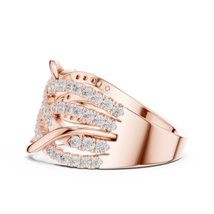 Anillo de Lujo en Oro Rosa con Diseño Cruzado y Pavé para Mujer, Diseño Infinito de Varias Filas, Regalo de Joyería de Moda para Aniversario de Bodas - Product Image 5