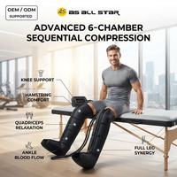 Masseur pour les pieds et les jambes à 6 chambres, sans fil, à compression d'air, pour la récupération, 5 modes, 30-260, portable, AS ALL STAR CE