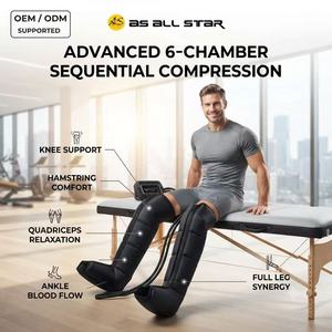 Masseur de jambes à 6 chambres à compression séquentielle, enveloppement de massage des jambes portable, pour la thérapie des jambes à domicile et la récupération en salle de sport - Product Image 3