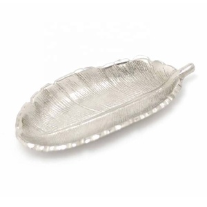 Bandeja de exhibición de aluminio para joyas y adornos, con diseño de pluma plateada, superventas - Product Image 1
