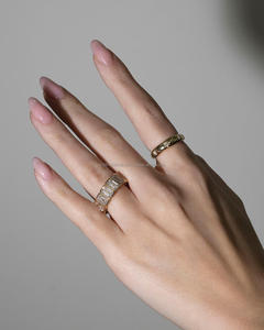 IGI/GIA Lab Grown Emerald Cut Diamond Vintage 14K oro amarillo boda/aniversario anillo Unisex joyería fina para fiesta - Product Image 2