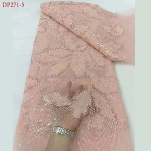 DP271 tela <span class=keywords><strong>de</strong></span> encaje brillante con cuentas <span class=keywords><strong>de</strong></span> tul pegado para boda/vestido <span class=keywords><strong>de</strong></span> noche 5 yardas - Product Image 6
