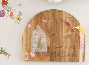 Planche de service en bois d'acacia Ramadan Mubarak, planche à découper en forme d'arche, plateau alimentaire pour la décoration de fête islamique de l'Aïd, vente en gros - Product Image 3
