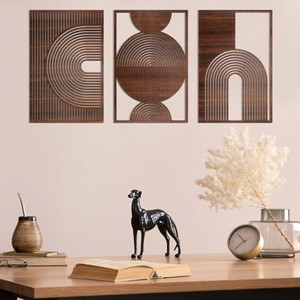 Sculpture géométrique abstraite minimaliste en bois, fabriquée à la main, ensemble de sculptures pour table, décoration d'intérieur, vente en gros par Aqdus Saleem - Product Image 6