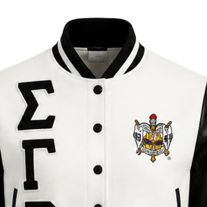 เสื้อแจ็คเก็ตซาตินแบบครอปสำหรับผู้หญิง Sigma Gamma Rho น้ำหนักเบา มีซิป แฟชั่นเสื้อคลุมบอมเบอร์ลำลอง เสื้อผ้าสำหรับชมรมนักศึกษา เสื้อผ้าสั่งทำพิเศษ - Product Image 3