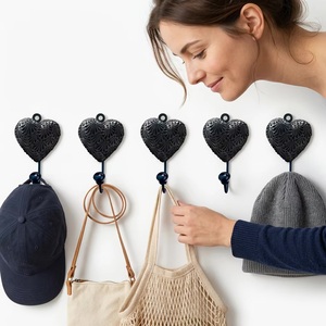 Heart Shape Metal Wall <b>Hook</b> Vintage Style Anti Rust <b>Coat</b> Hanger <b>Single</b> <b>Hook</b> for Clothing - Product Image 4