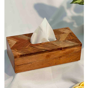Boîte à mouchoirs en bois d'acacia sur mesure, dernier design, pour tables d'hôtels et de restaurants, prix de gros - Product Image 4