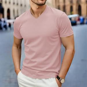 Camiseta de Manga Corta con Cuello en V, Informal, Moderna y Sencilla para Hombre, Verano 2026, Cómoda, Transpirable y Versátil, Personalizable - Product Image 6