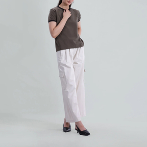 เสื้อยืดลำลองสำหรับผู้หญิง  แบบสวม  สีตามสั่ง แขนสั้น  สไตล์สตรีทแวร์  เรียบง่าย น้ำหนักเบา - Product Image 4