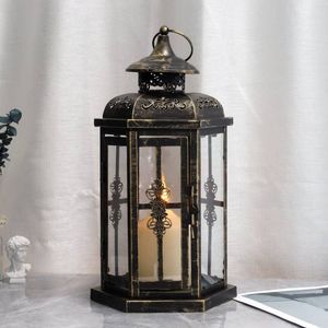 Farol de hierro rústico de estilo rústico, diseñado con un diseño atemporal para una decoración acogedora del hogar y para fines festivos elegantes. - Product Image 4