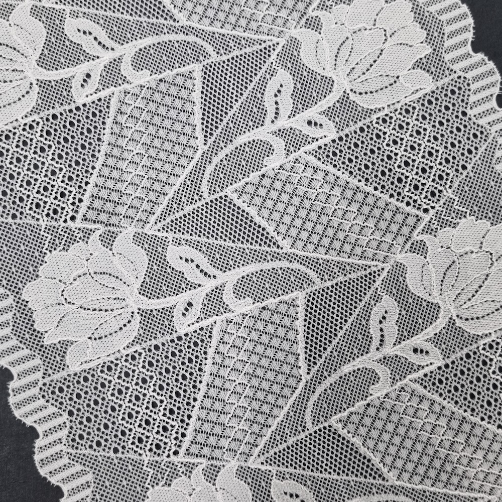 Floral Stretch Lace Band 21cm Lightweight Nylon Spandex Elastic Warp Knit Fabric Clothes Underwear Dress Premium Korean Quality