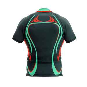 Premium Materials Rugby Uniform Fashion Wholesale Blank Sports <b>T</b>-<b>shirt</b> 100% <b>Polyester</b> Breathable Customizable Logo Rugby Jersey - Product Image 2