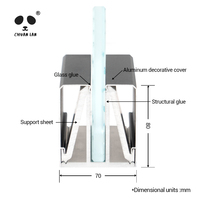Garde-corps en verre à canal en U en aluminium Chuanlan fixé au mur/au sol pour les escaliers de terrasse de balcon et les mains courantes médiocres pour les applications de balcon