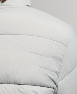 Veste d'hiver pour homme en duvet gris clair à col montant, fermeture éclair, style décontracté, couleur unie - Product Image 4