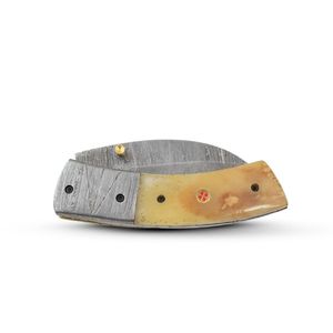 Liner Lock Damascus Steel Folding Blade <b>Knife</b> <b>Bone</b> <b>Handle</b> with Sheath Pocket EDC Hunting Camping Custom <b>Knife</b> OEM - Product Image 4