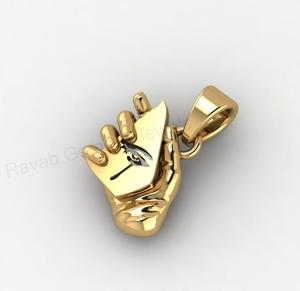 Pendentif Breloque Designer en Argent 925 Plaqué Or 18K et Rhodium pour Hommes, Motif Miroir Brisé Yeux Larmes, Bijoux Fins, Fabricant OEM - Product Image 5