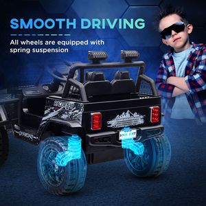 Auto Elettrica a 4 Ruote con Telecomando, Velocità Massima 3 MPH, Musica e Luci per Bambini 5-7 Anni, Nera - Product Image 5